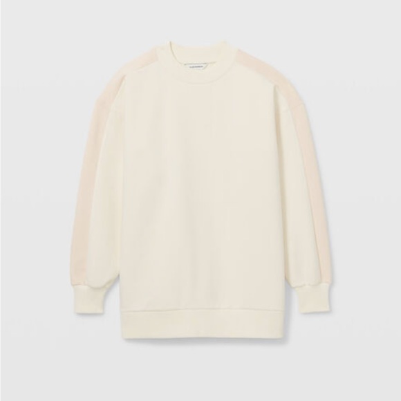 Club Monaco Colorblock Sweatshirt Cream and Pink/Rose Size Medium NWT - Picture 3 of 7